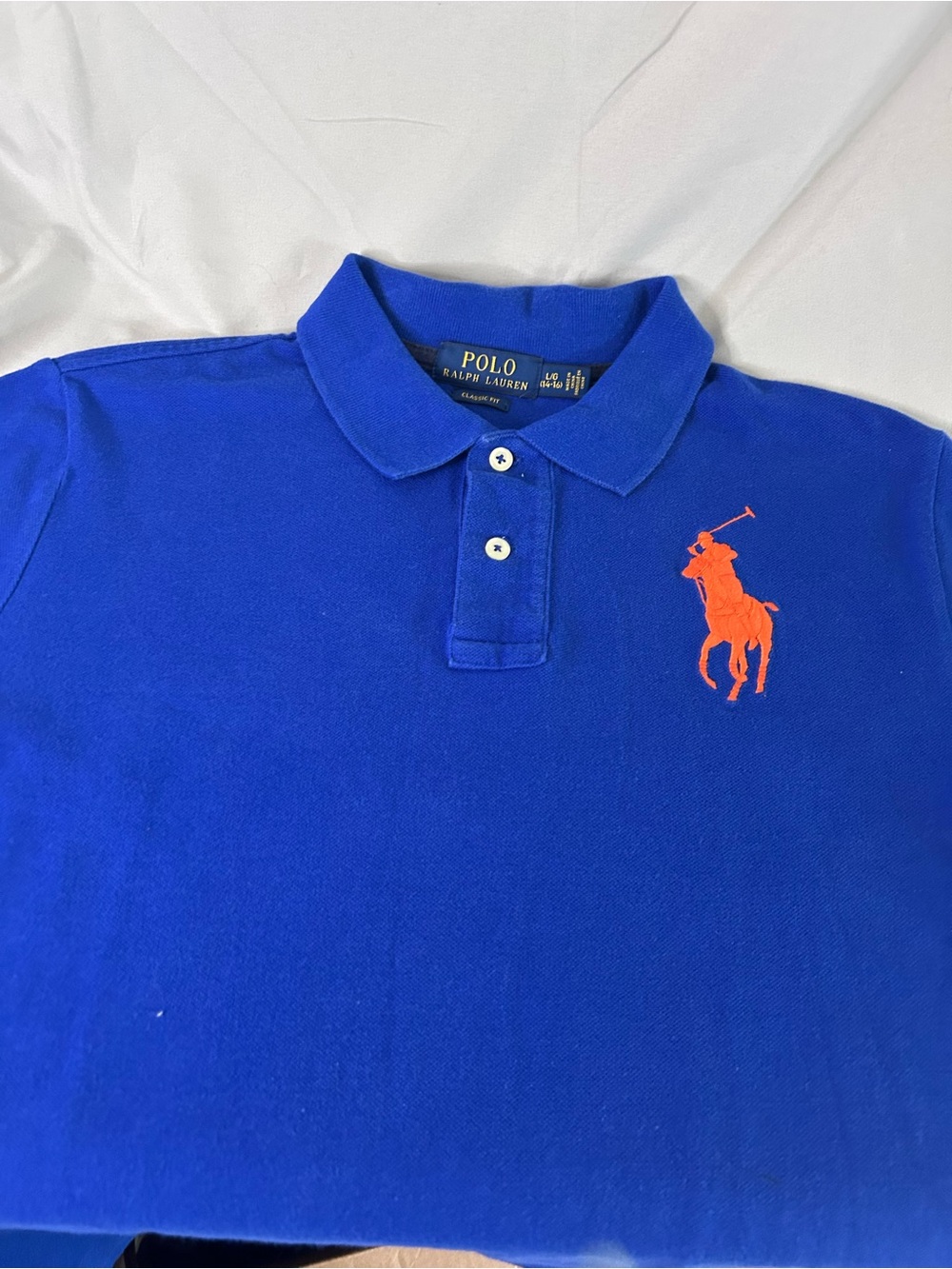 Ralph Lauren Bright Blue Polo Shirt with Yellow Label